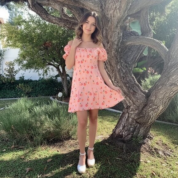 Finders Tutti Frutti Mini Dress In Peach - Picture 1 of 8